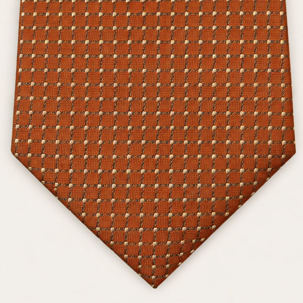 The Monterosso Men’s Luxury Jacquard Plaid Business Necktie - Orange