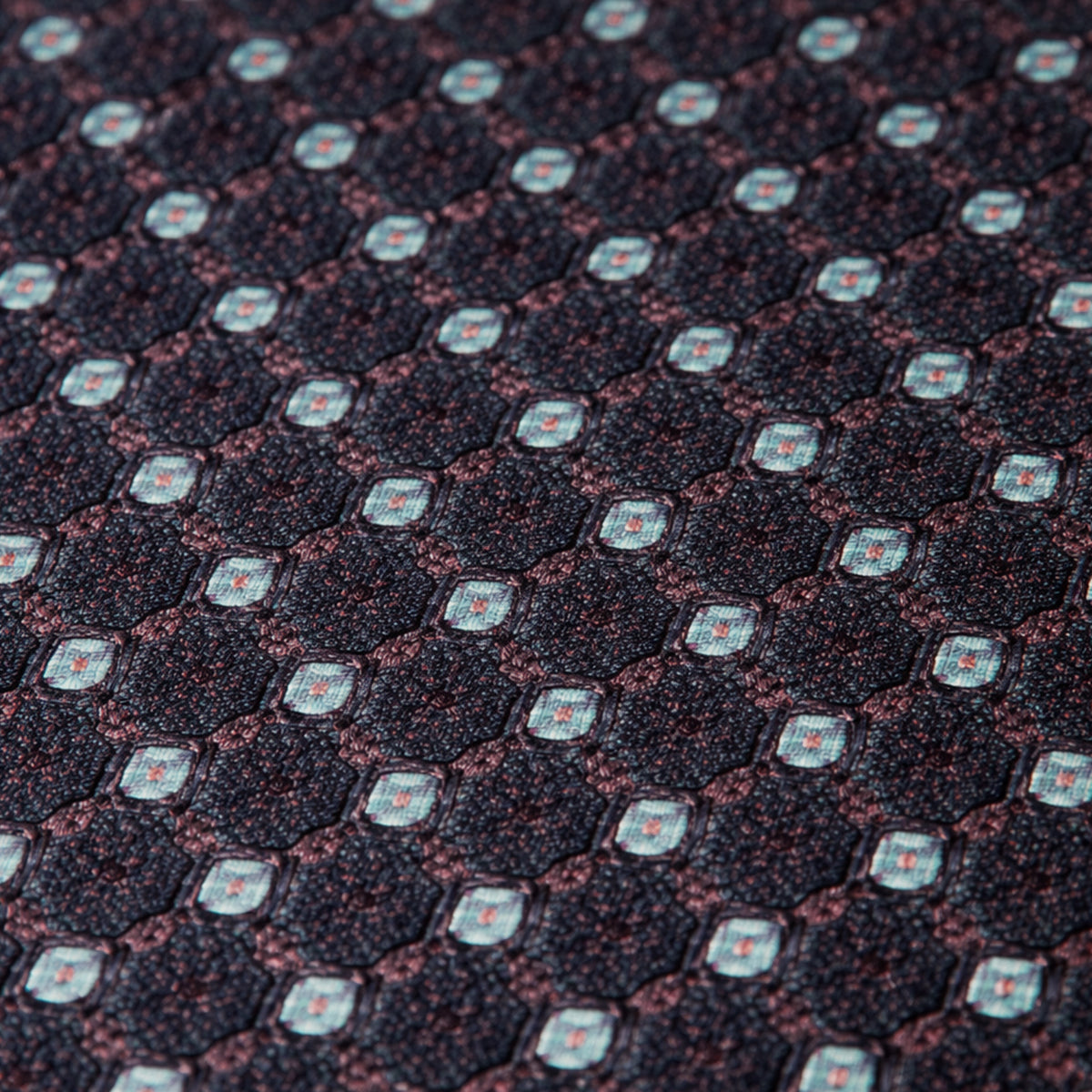 The Monterosso Men’s Luxury Silk Neck Tie - Patterned Navy Blue