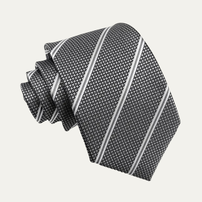 The Monterosso Men’s Luxury Silk Neck Tie - Dark Gray