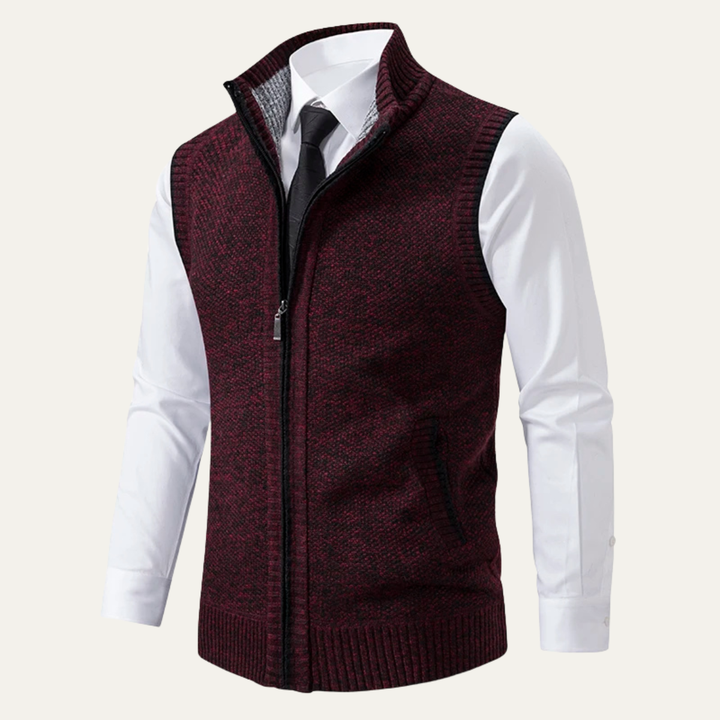 The Ridgecrest Men’s Business Casual Knit Zip Up Sweater Vest