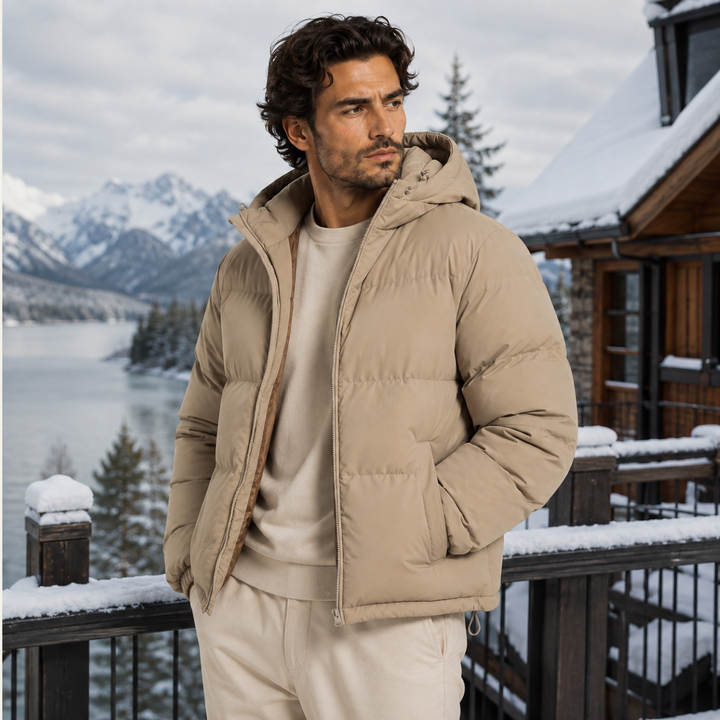 The Tallinn Men's Hooded Puffer Jacket - Waterproof Down Winter Coat