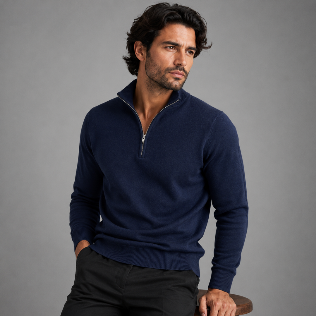 The Como Men's Quarter Zip Mock Neck Sweater