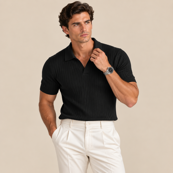 The Ghedi Men's Knit Short Sleeve Polo