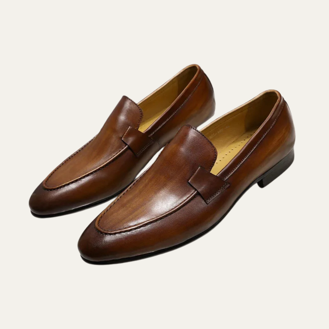 The Redstone Ridge Men's Handmade Business Leather Dress Loafers
