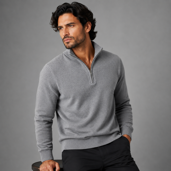 The Como Men's Quarter Zip Mock Neck Sweater