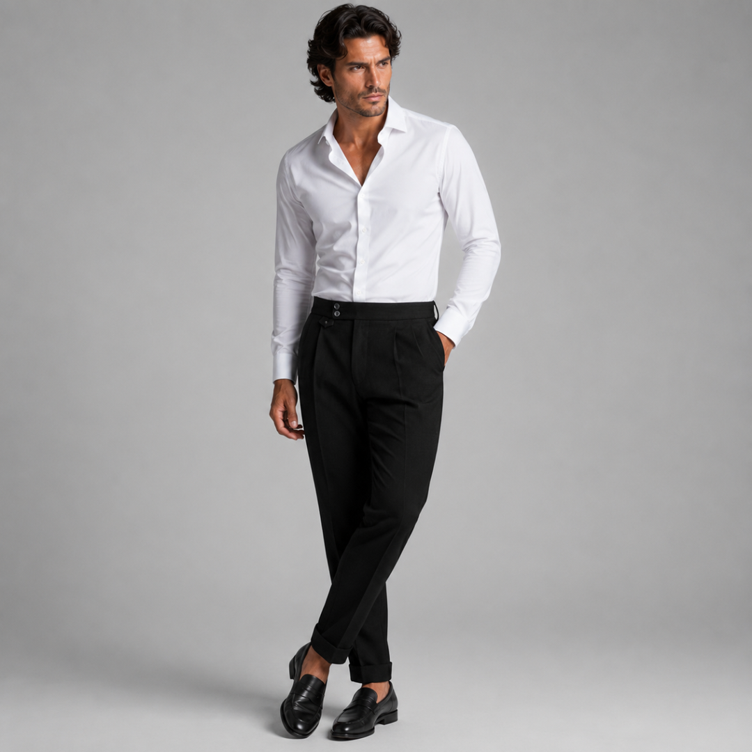 The Hobart Men’s Tailored High Waisted Pleated Dress Pants