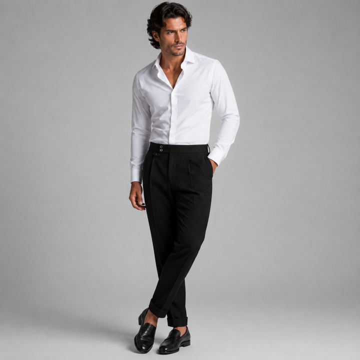 The Hobart Men’s Tailored High Waisted Pleated Dress Pants