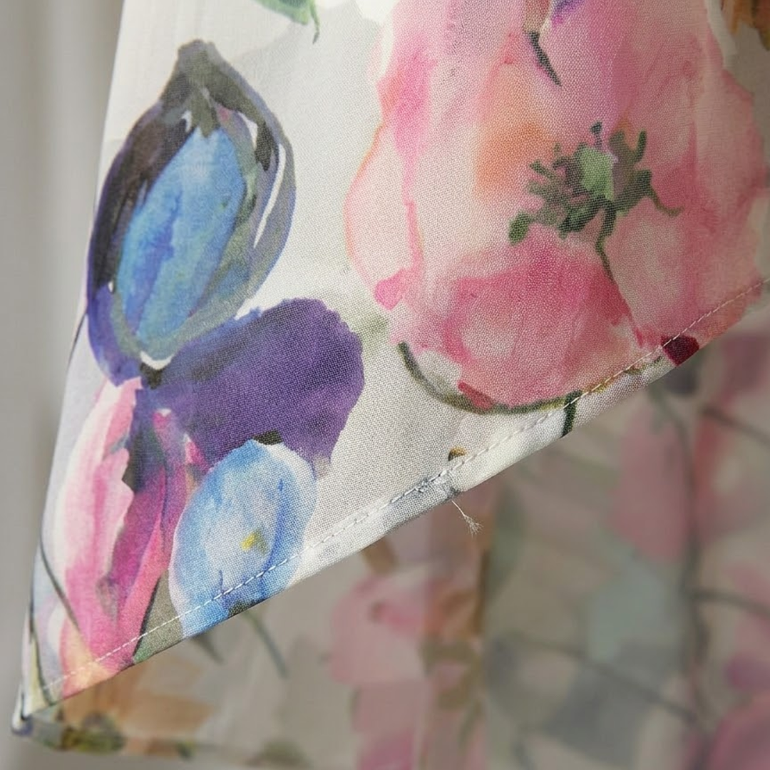 Floral V Neck Midi Dress