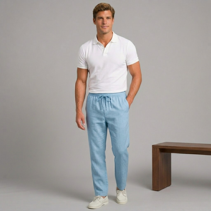 The Larkspur Men’s Cotton Hemp Breathable Straight Leg Pants