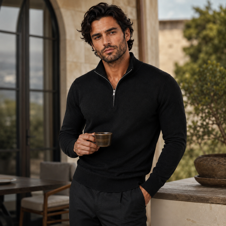 The Como Men's Quarter Zip Mock Neck Sweater