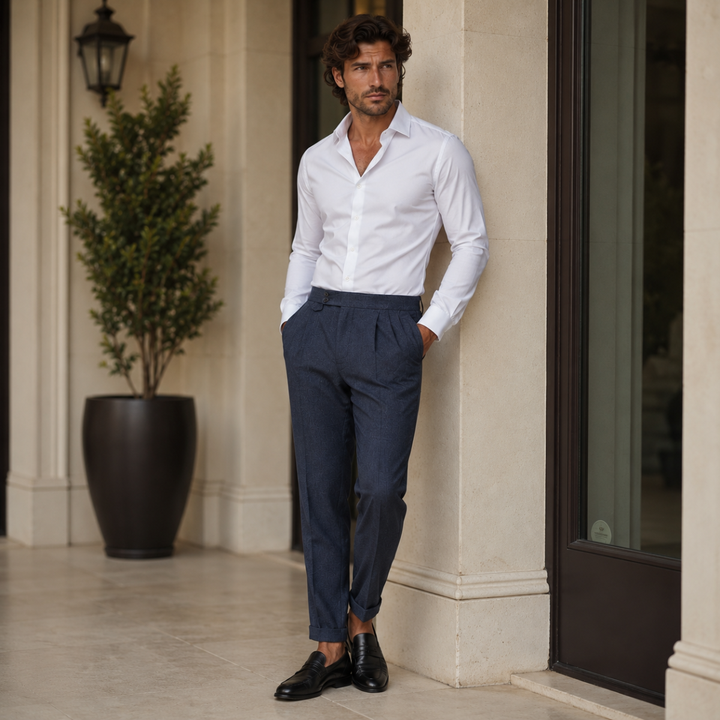 The Hobart Men’s Tailored High Waisted Pleated Dress Pants
