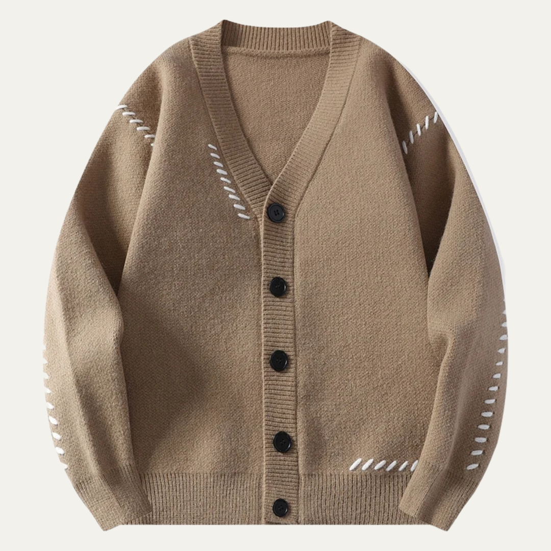 The Brexton Men’s Knitted Cardigan – Casual V Neck Button Down