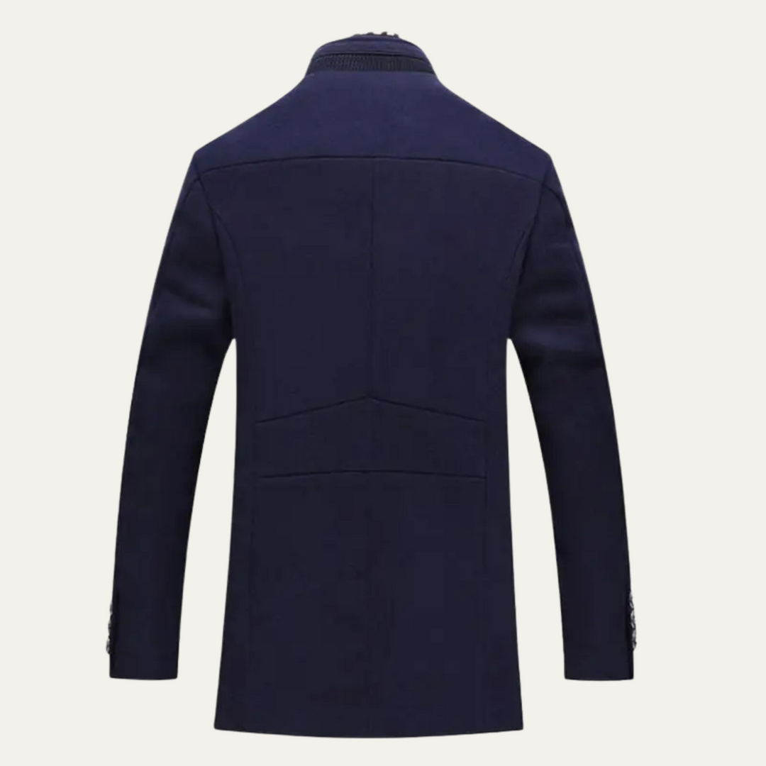 The Blenheim Men's Smart Casual Wool Trench Coat with Stand Collar