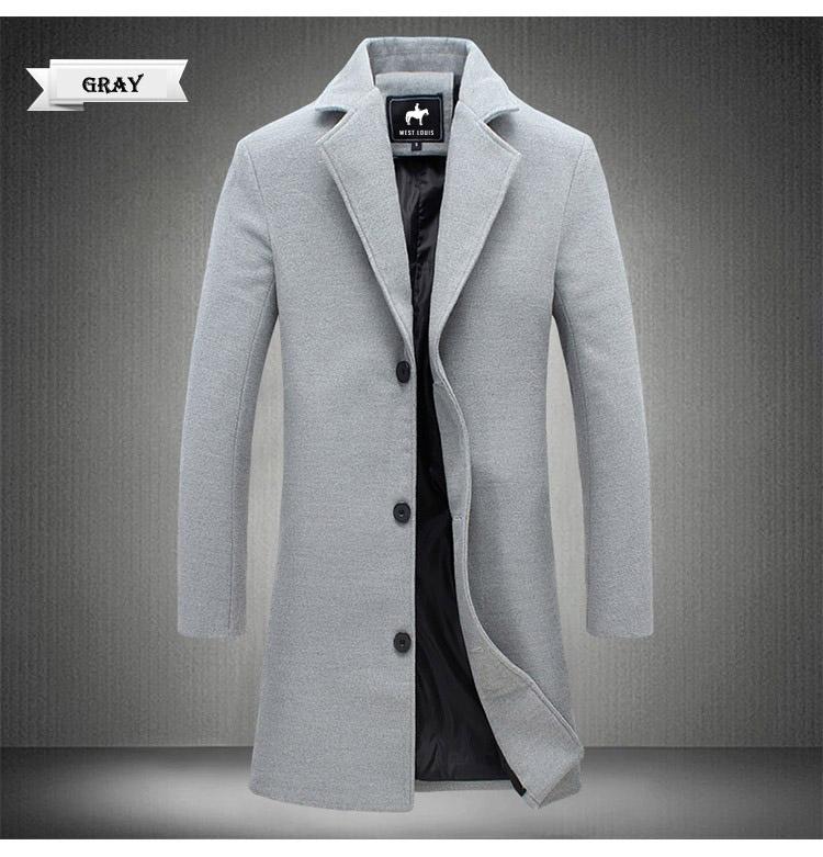 Men's Classic Long Windproof Coat