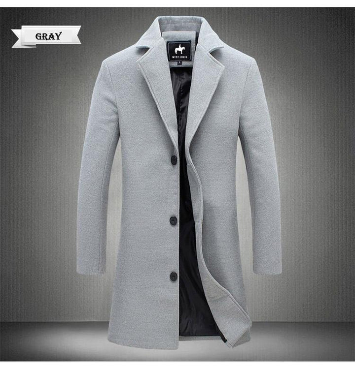 Men's Classic Long Windproof Coat