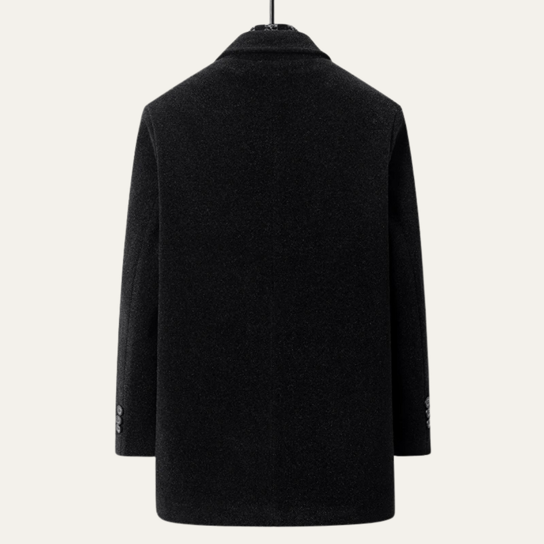 The Brighton Men's Warm Fur Lined Coat with Scarf