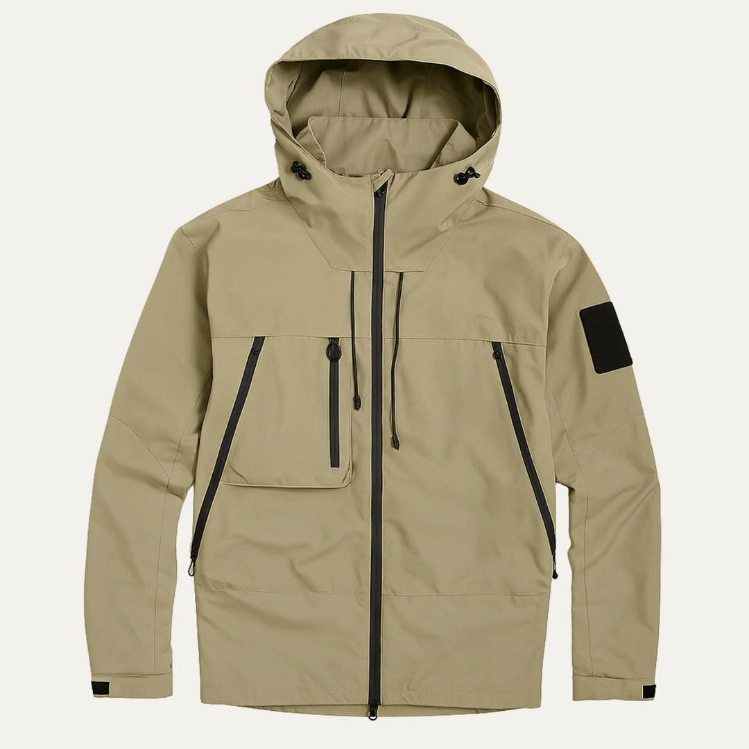Men's Lightweight Waterproof Windbreaker Black Hooded