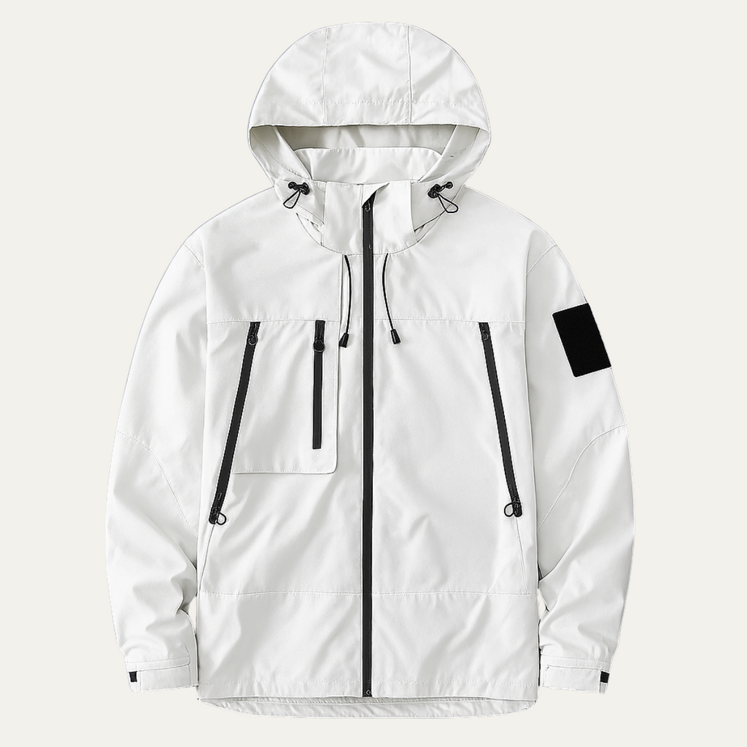 Men's Lightweight Waterproof Windbreaker Black Hooded