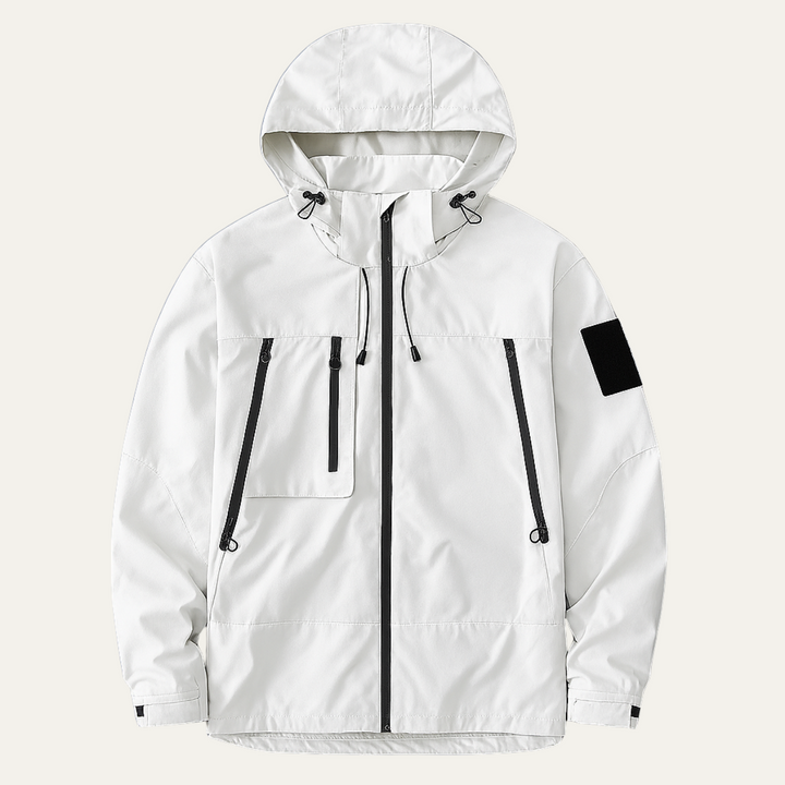 Men's Lightweight Waterproof Windbreaker Black Hooded
