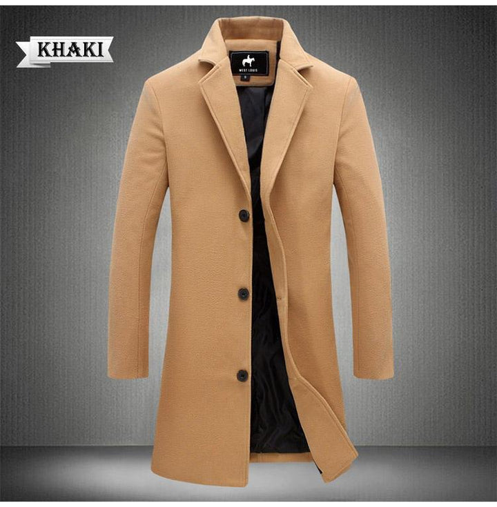 Men's Classic Long Windproof Coat