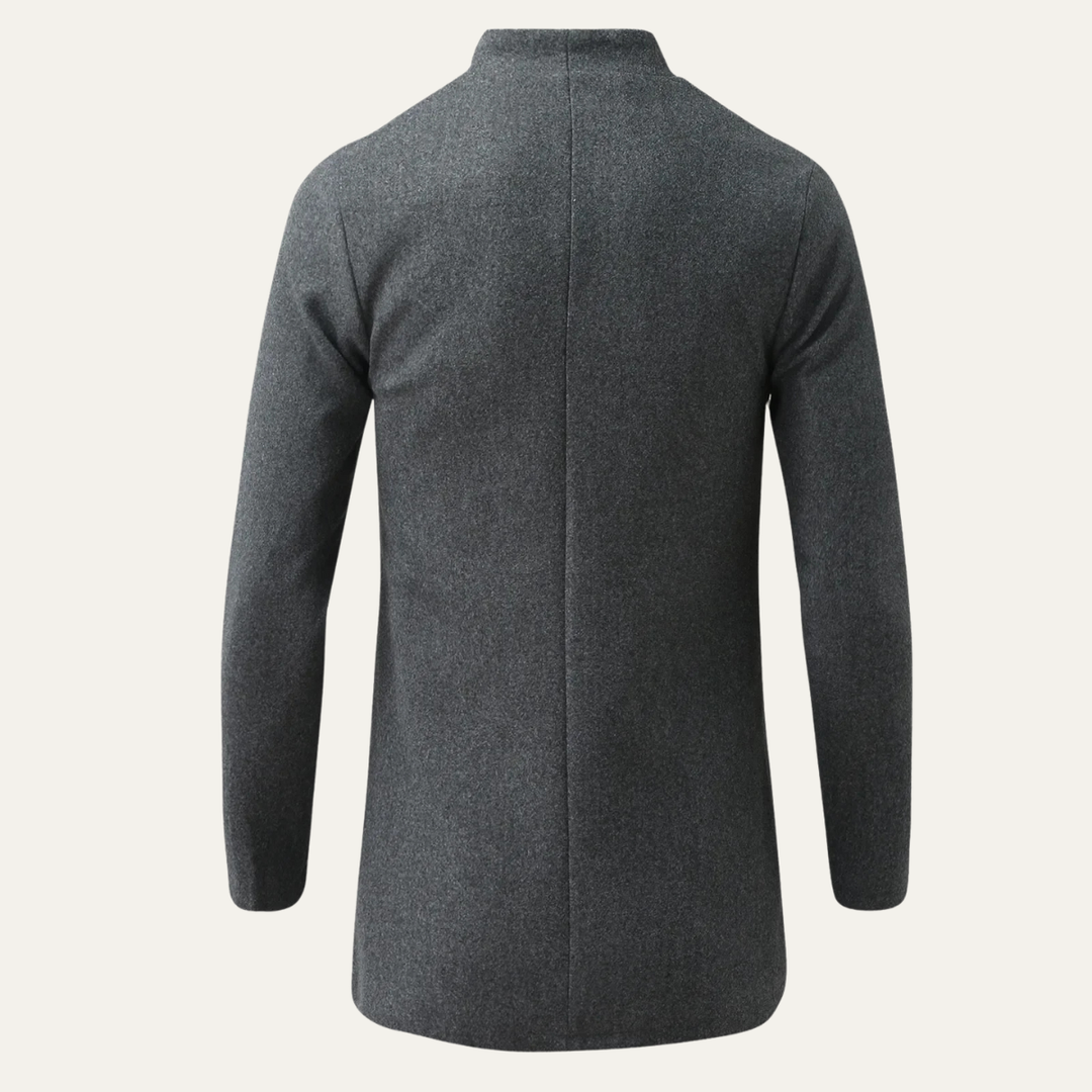 The Collingwood Men's Elegant Wool Blend Single Breasted Winter Trench Coat