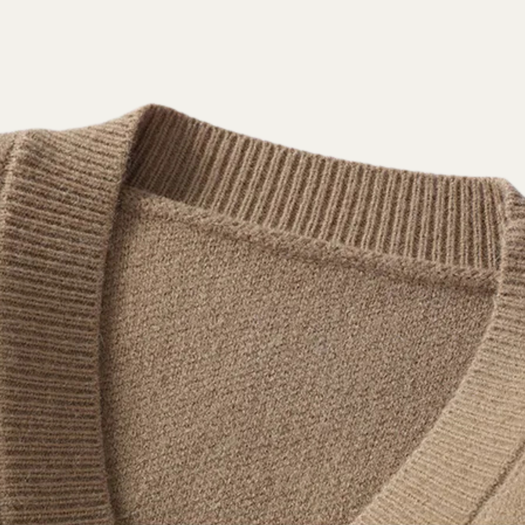 The Brexton Men’s Knitted Cardigan – Casual V Neck Button Down