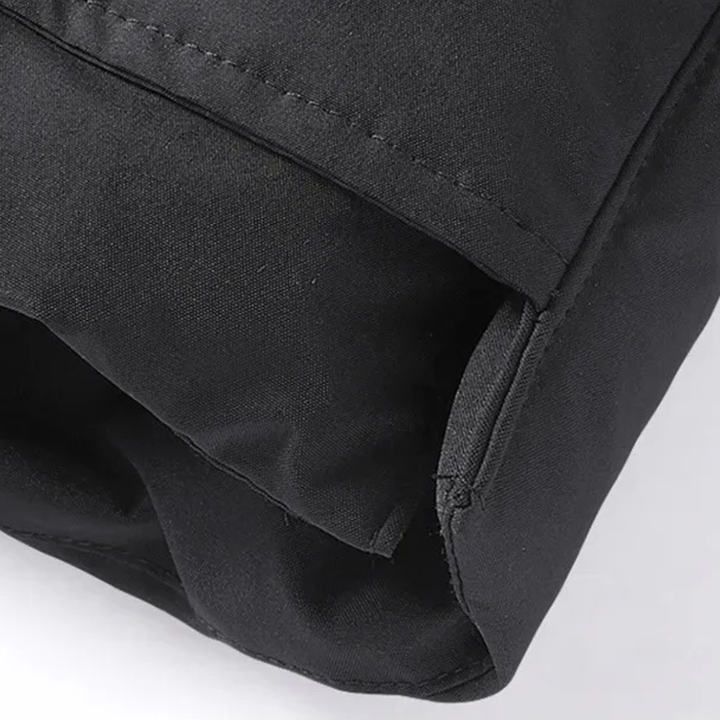 Men's Puffer Jacket Black Long Hooded Quilted