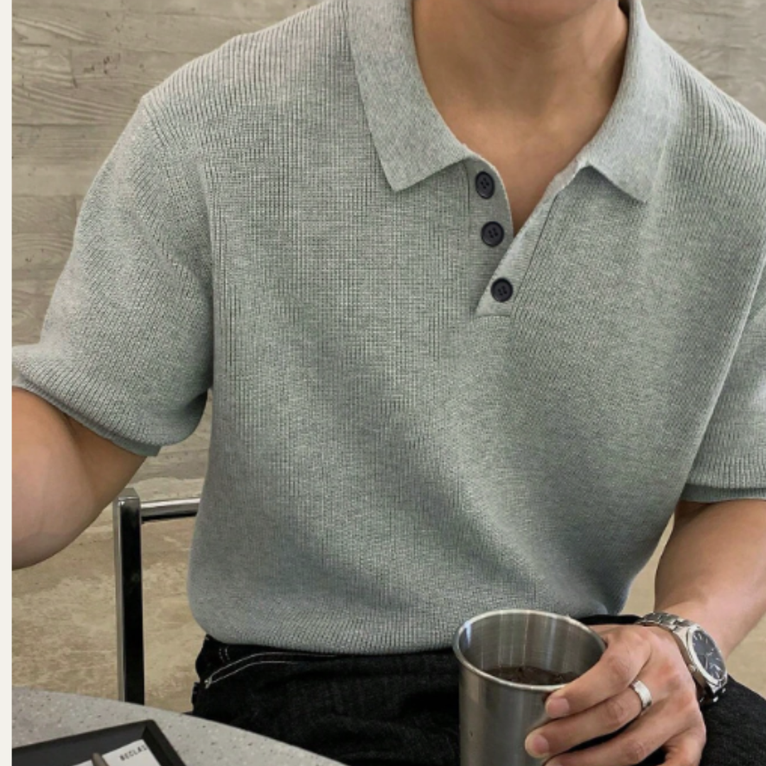 The Surry Hills Men’s Casual Solid Color Knitted Polo Shirt