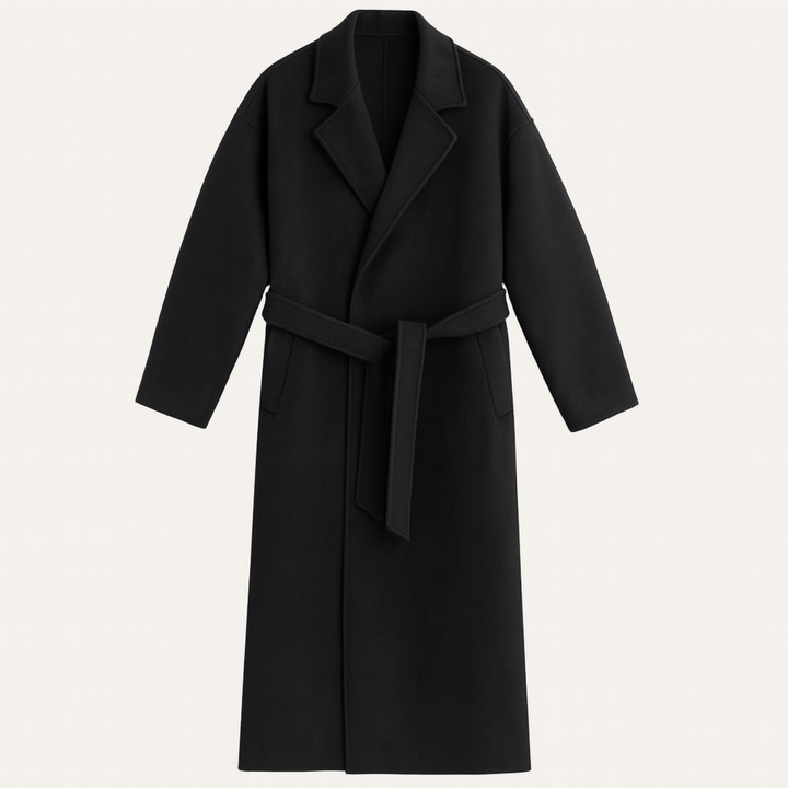 The Whitechapel Men's Elegant Camel Wrap Wool Coat with Belt