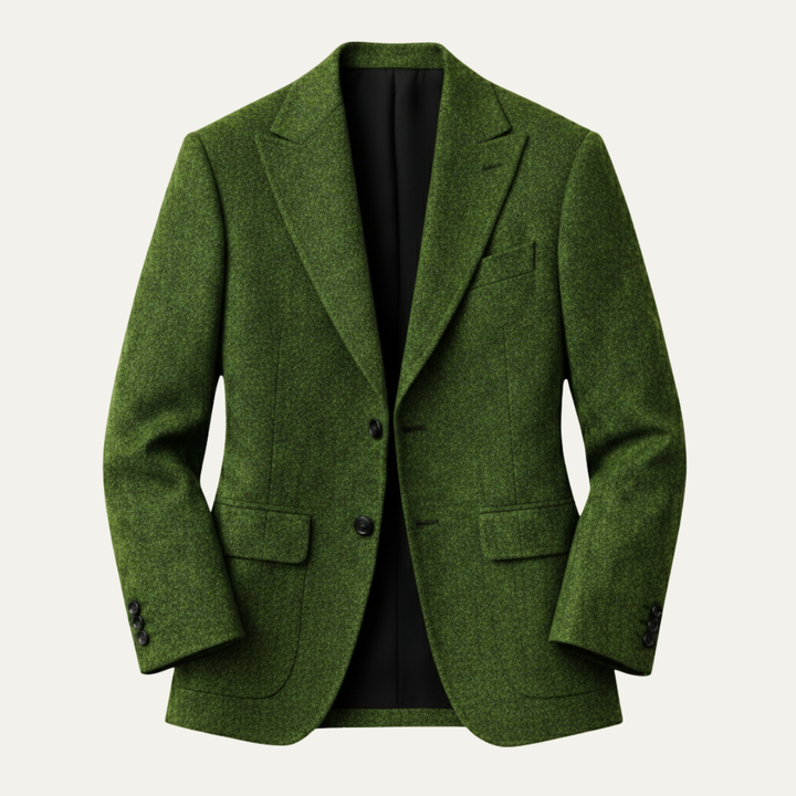 The Rome Men’s Elegant Tailored Tweed Fishbone Blazer Jacket