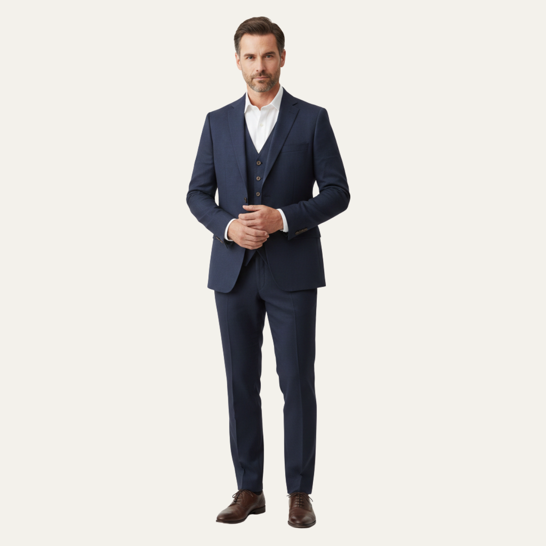 The Andermatt Men’s Trendy Linen 3 Piece Suit – Jacket, Vest & Pants