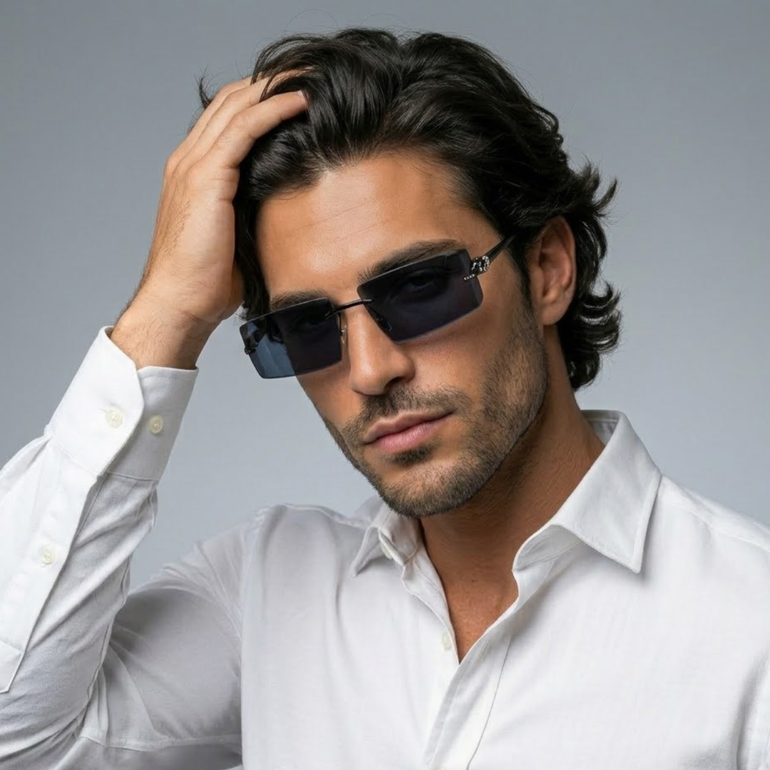 The Hanover Men's Rimless Rectangle Sunglasses