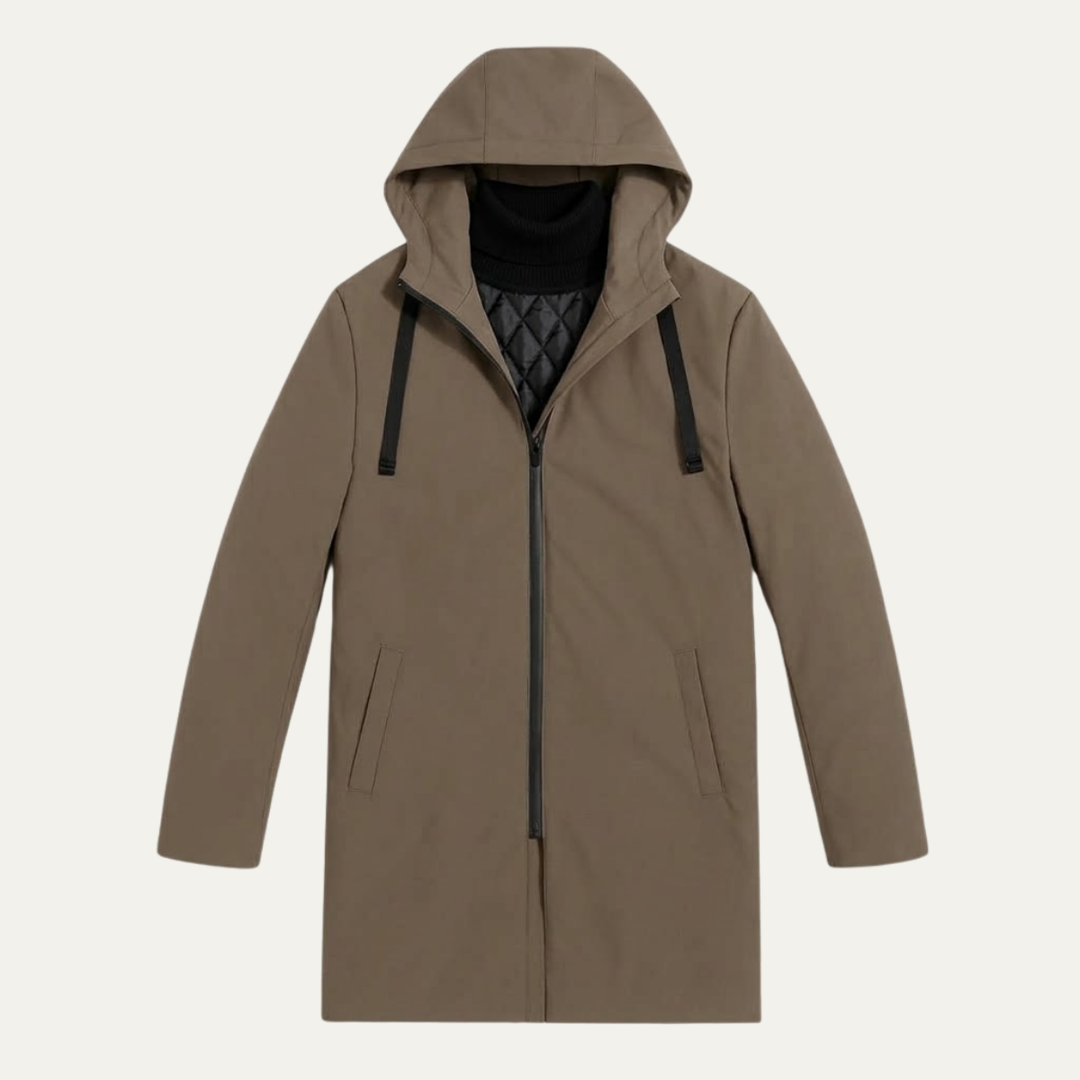 The Monarchs Men's Long Rain Jacket – Waterproof Windproof Hooded Coat