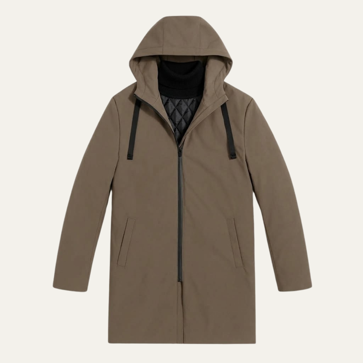 The Monarchs Men's Long Rain Jacket – Waterproof Windproof Hooded Coat