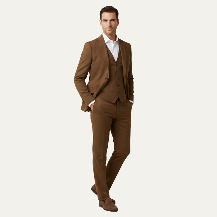The Engelberg Men’s Business Linen 3 Piece Suit – Jacket, Vest & Pants