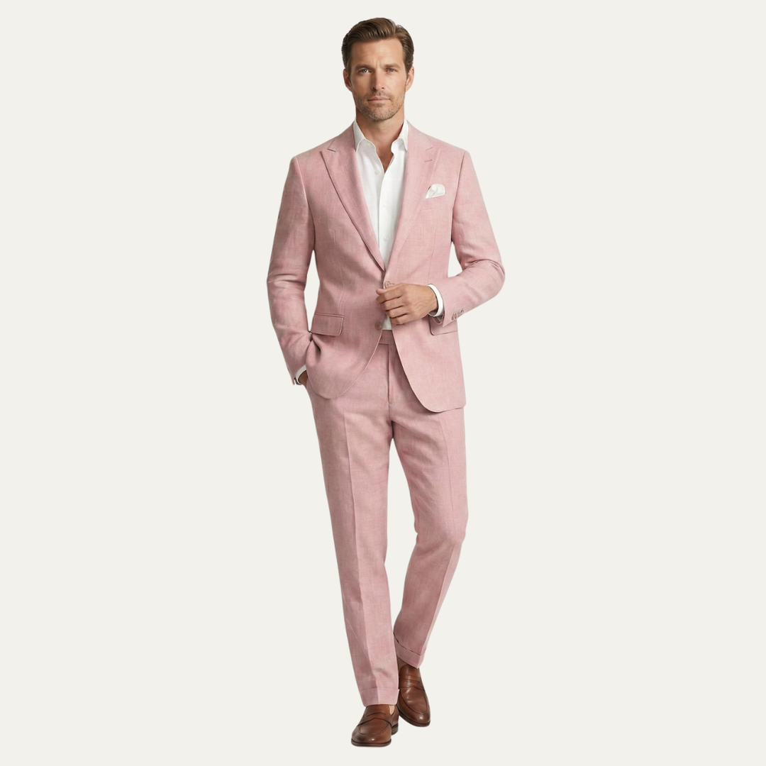 The Basel Men’s Luxury Linen Suit Set – Blazer & Pants