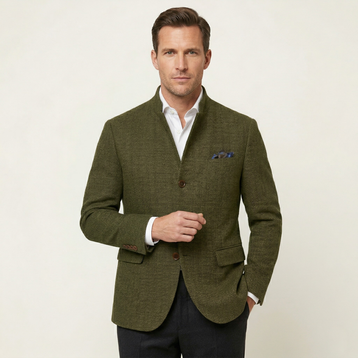 The Thurlestone Men’s Wool Single Breasted Tweed Blazer Jacket