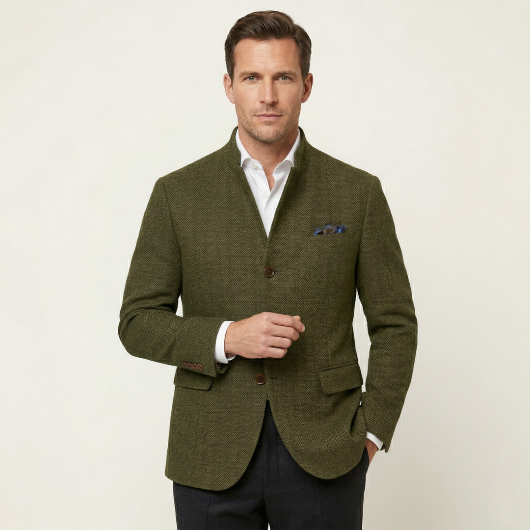 The Thurlestone Men’s Wool Single Breasted Tweed Blazer Jacket