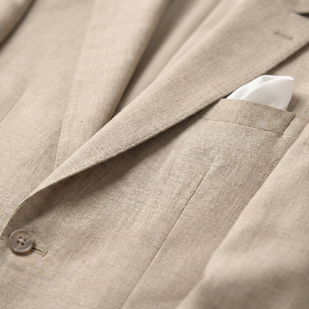 The Basel Men’s Luxury Linen Suit Set – Blazer & Pants