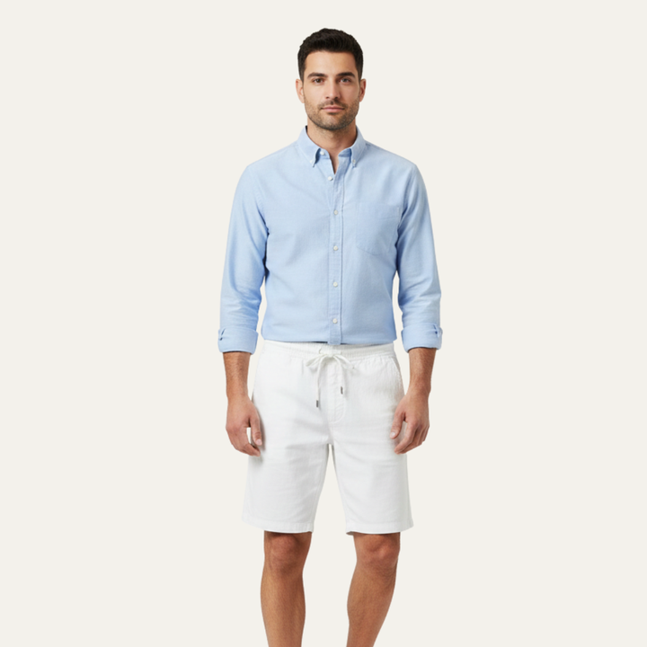 Linen Summer Drawstring Shorts Men