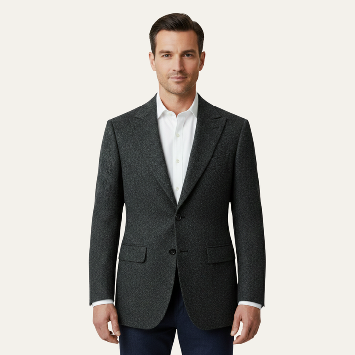 The Milan Men’s Tailored Tweed Fishbone Blazer Jacket