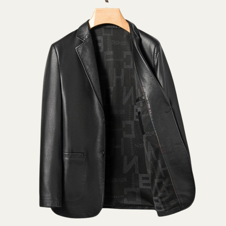 The Brookridge Men’s Slim Fit Leather Blazer Jacket