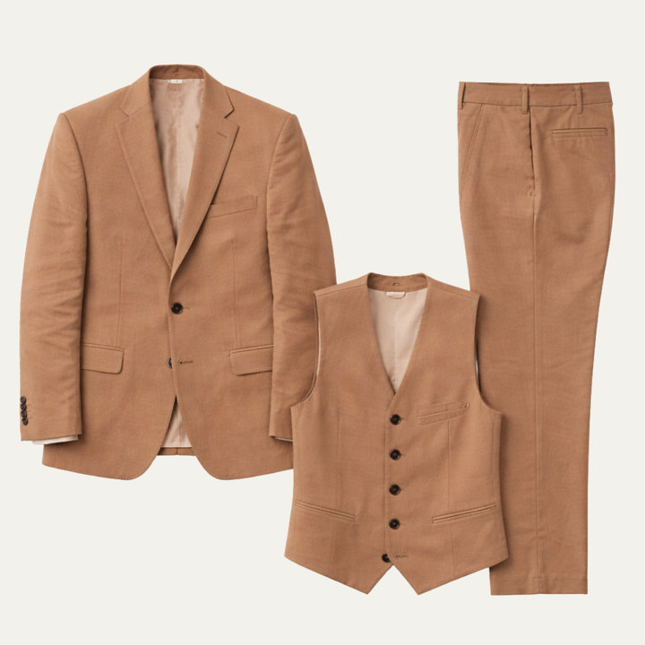The Eastgate Men’s Business 3 Piece Linen Summer Suit – Blazer, Vest & Pants