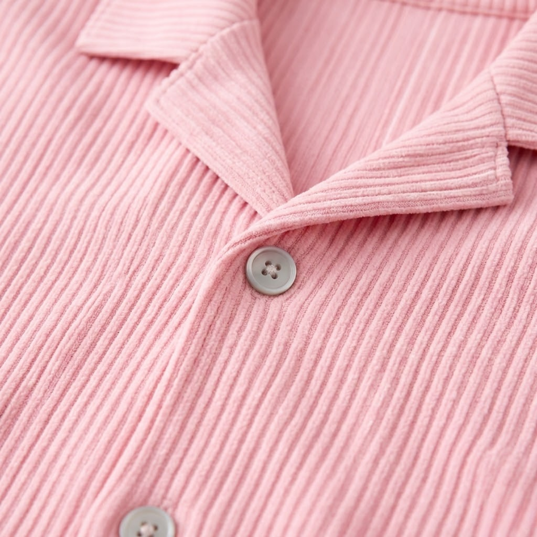 The Brookmill Men’s Ribbed Summer Set – Shirt & Shorts