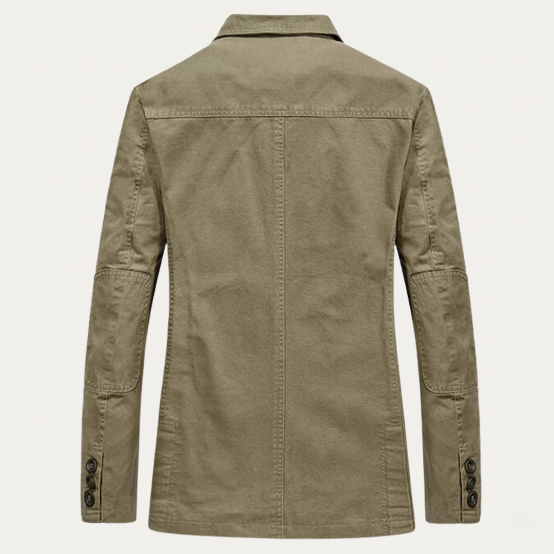 Men's Casual Cotton Blazer Olive Green Lined