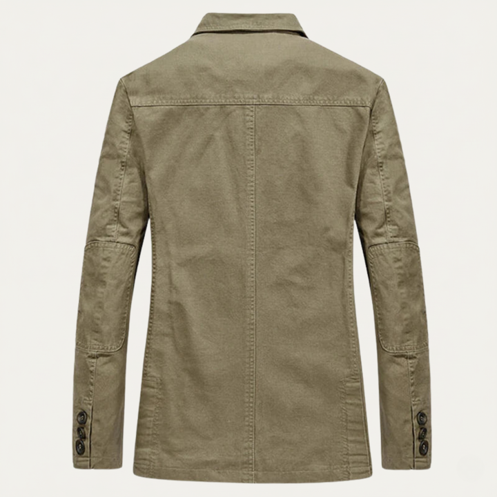 Men's Casual Cotton Blazer Olive Green Lined