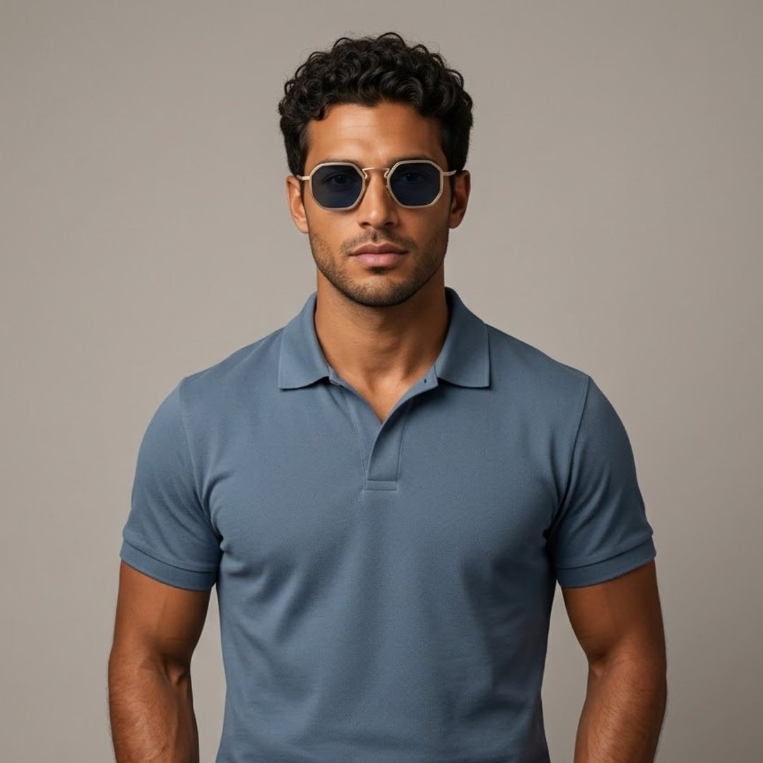 The Burlington Men's Retro Hexagon Sunglasses