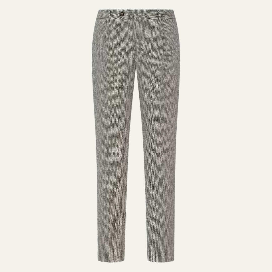 The Red Hill Men’s High Waisted Houndstooth Pleated Dress Pants
