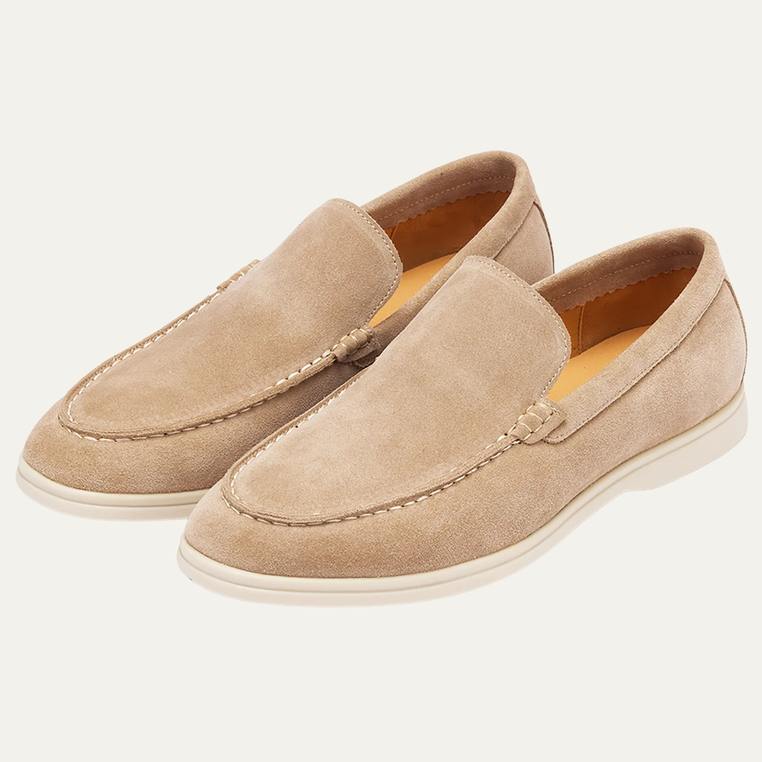 The Meadowgate Men’s Casual Vintage Suede Leather Slip On Loafers - Brown