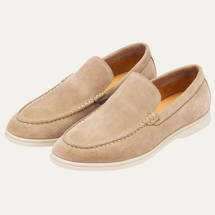 The Meadowgate Men’s Casual Vintage Suede Leather Slip On Loafers - Brown